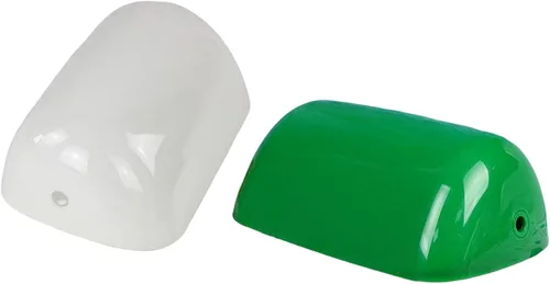 Vista 9 de Pantalla clásica de banquero para lámparas de mesa, reemplazo de pantalla de herradura de plástico verde, decoración de arte, decoración