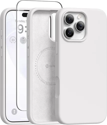 Vista 86 de GONEZ Funda magnética para iPhone 12 Case / 12 Pro Case, compatible con MagSafe, [protector de pantalla + protector de lente de cámara], funda