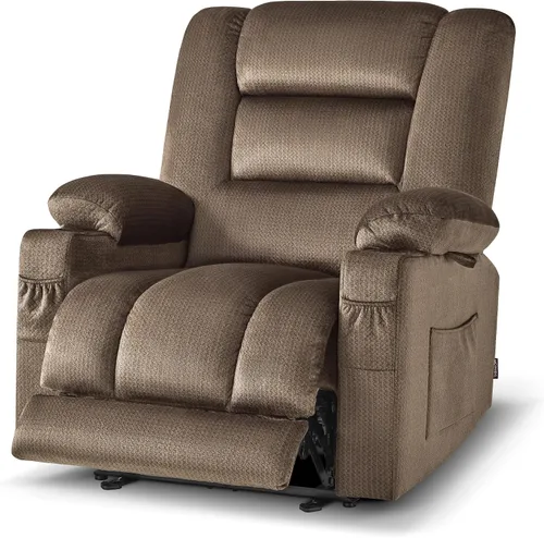 Vista 13 de MCombo Silla reclinable con calor y masaje para sala PR670 (beige)
