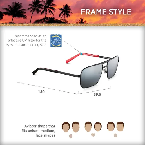 Vista 7 de Maui Jim Gafas de sol polarizadas de aviador brújula para hombre