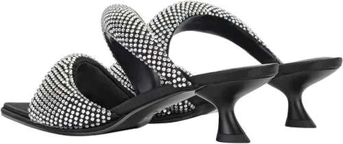 Vista 6 de JW PEI Sandalias Sara de tacón con cuña para mujer Cristal artificial - Negro