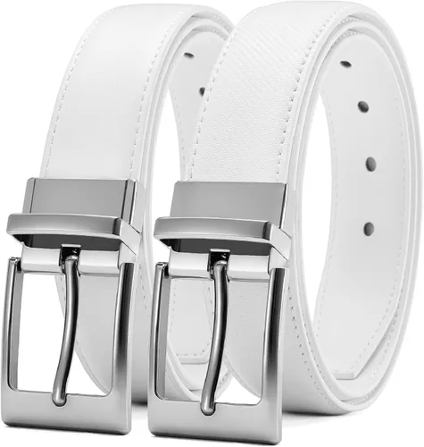 Vista 20 de CHAOREN Cinturón reversible para hombre, 1 pieza, cinturón de vestir de Negro/Marrón
