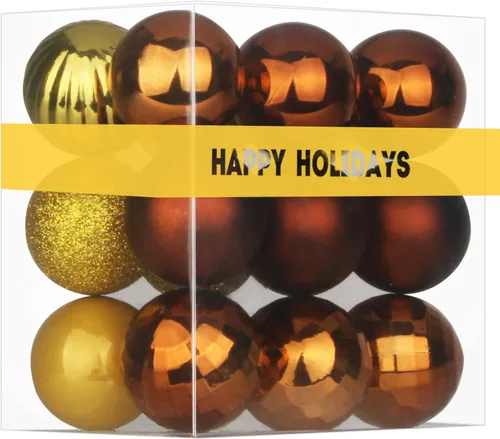 Vista 89 de Esferas pequeñas de bronce de 1.6 pulgadas para decoración del árbol de Navidad, adornos inastillables para cumpleaños, Halloween, vacaciones, boda