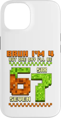 Vista 4 de Bruh I'm 4 But One-Day I'll Be 67 Retro 4th Birthday Kids Case for iPhone 17