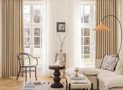 Vista 6 de Cortinas opacas con ojales de 45 pulgadas de largo, cortinas opacas para sala de estar, 2 paneles de tela jacquard con textura ondulada de agua
