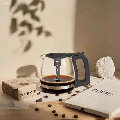 Vista 2 de Jarra de café de repuesto para cafetera Black and Decker de 12 tazas CM1160B, CM1060B, mango negro