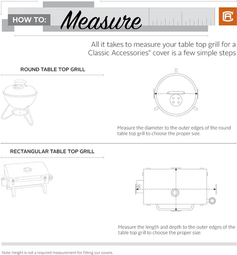 Vista 12 de Classic Accessories Veranda - Cubierta rectangular resistente al agua para parrilla de mesa de 20 pulgadas