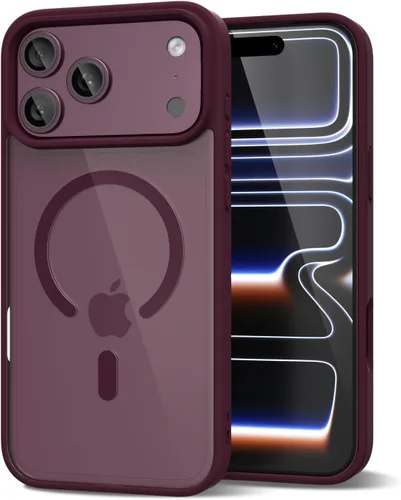 Vista 216 de oakxco Funda magnética transparente compatible con Magsafe, bonita funda delgada y transparente de poliuretano termoplástico no amarillenta, carcasa