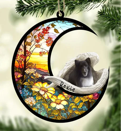 Vista 103 de Atrapasoles conmemorativo personalizado para perros, adorno navideño de Airedale Terrier, recuerdo por pérdida de mascota, regalos conmemorativos