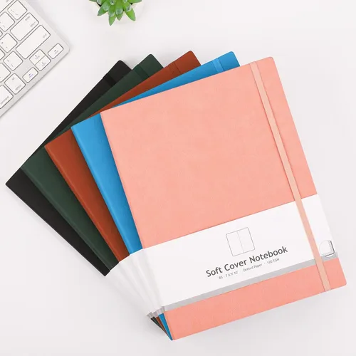 Vista 7 de AHGXG Paquete de 2 cuadernos B5 con cuadrícula de puntos (7.6 x 10 pulgadas) con papel grueso de puntos de 4.23 oz/m², cubierta de cuero suave, negro