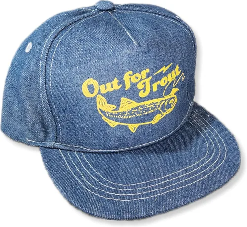 Vista 45 de ThatsRad Out for Trout Corduroy Snapback Sombrero Gorra Pesca con Mosca Pescador