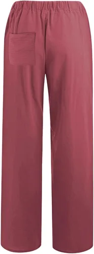 Vista 4 de MOLayys Linen Pants for Women High Waist,Womens Casual Elastic Waist Solid Comfy Jogging Jogger Pants with Pockets