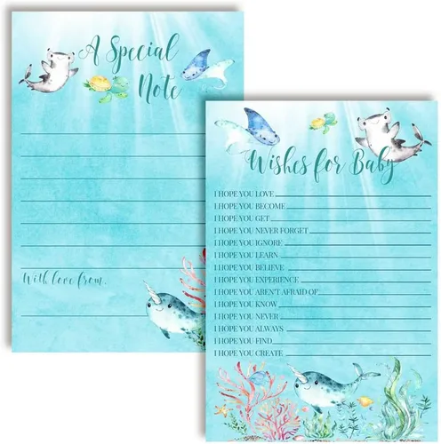 Vista 9 de Amanda Creation Adventure Awaits Baby Wishes Cards 20, 4 x 6 pulgadas, gran recuerdo y actividad divertida para baby showers, deseos para recuerdos