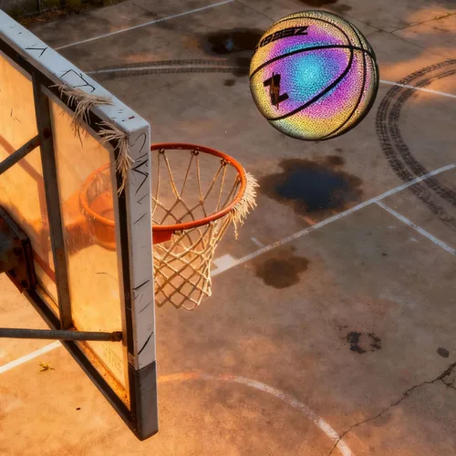 Vista 7 de ZEESHINE Baloncesto holográfico HyperGlow – Ultra reflectante que brilla en la oscuridad, regalo deportivo genial para hombres y mujeres, juego