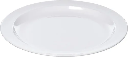 Vista 4 de Winco MMPR-6W - Plato redondo de melamina, 6.5 pulgadas, blanco (12 unidades), mediano