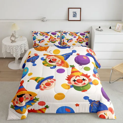Vista 22 de Erosebridal Juego de edredón tamaño individual de animales del bosque, juego de ropa de cama de oso marrón para niños y niñas, edredón de plumón