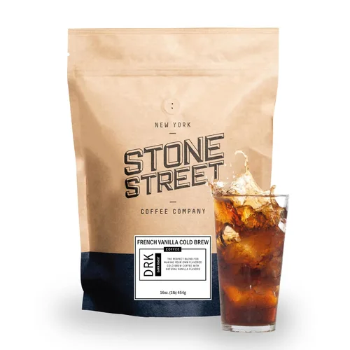 Vista 17 de Stone Street Café con sabor a café frío, sabor natural a arándanos, bajo en ácido, 100% colombiano, café gourmet, molido grueso, tostado oscuro, 1
