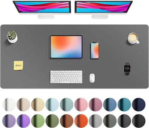Vista 270 de Aothia - Protector de escritorio de cuero sintético grande, base antideslizante para mouse y superficie para escribir, impermeable, fácil de Agua
