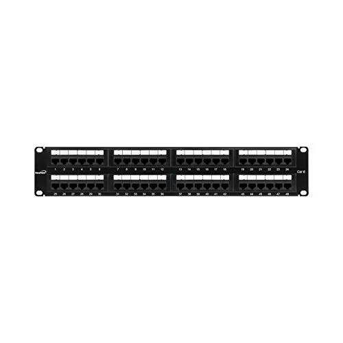 Vista 2 de NavePoint Panel de conexiones CAT6 de 48 puertos, 2U, negro