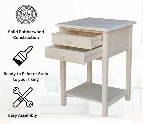 Vista 13 de International Concepts - Lámpara de mesa, madera, sin terminar