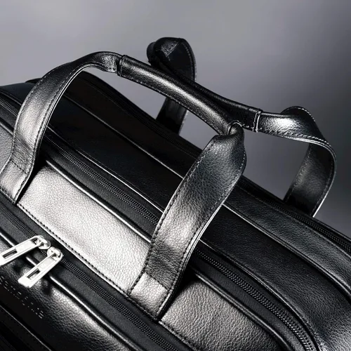 Vista 3 de Samsonite Maletín extensible de cuero de 17 pulgadas, Negro -, Maletín extensible de cuero