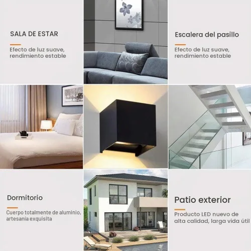 Vista 6 de TAIYH - Lámpara de pared LED moderna – Lavadora de pared de 12 V, diseño de ángulo de haz ajustable, IP65 impermeable para exteriores/interiores