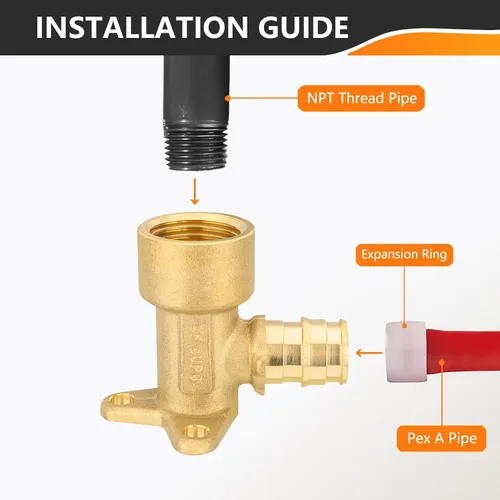 Vista 4 de HeSun Paquete de 10 accesorios Pex A, codo de oreja de expansión de 1/2 pulgada, rosca NPT hembra de 1/2 pulgada x expansión Pex A de 1/2 pulgada