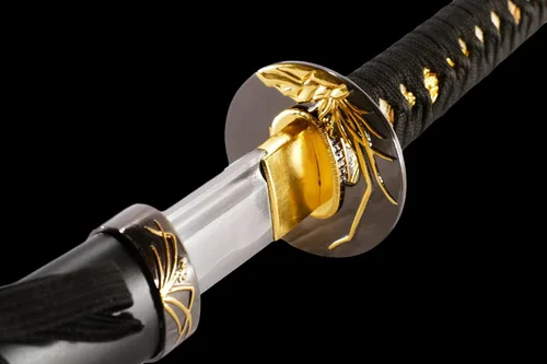 Vista 5 de MAKOTO Espada samurái japonesa Katana afilada hecha a mano, 40 pulgadas (orquídea dorada)