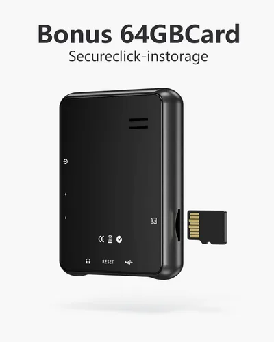 Vista 8 de Reproductor de MP3 de 64 GB Bluetooth 5.3 Pantalla táctil Reproductor de música Reproductor de mp4 portátil con altavoces de alta fidelidad Calidad