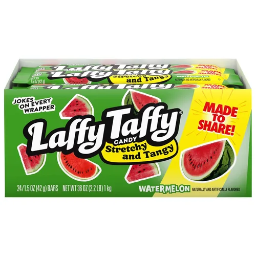 Vista 14 de Caja surtida de Laffy Taffy Stretchy & Tangy, paquetes de 1.5 onzas, paquete de 24 Uva, sandía, cereza elástico picante taffy, envuelto