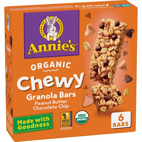 Vista 14 de Annie's Barras de granola masticables orgánicas, chispas de chocolate, 12 unidades (paquete de 6)