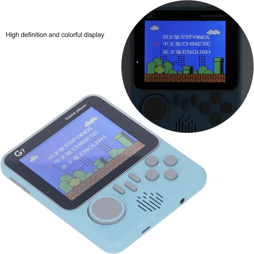 Vista 8 de Consola de juegos portátil G7 para niños y niños, pantalla portátil de 3.5 pulgadas incorporada 666 consola clásica de videojuegos retro para un