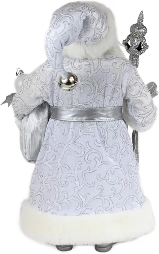 Vista 4 de Windy Hill Collection 16 "pulgadas de pie brillante plata Santa Claus Navidad figura decoración 169130