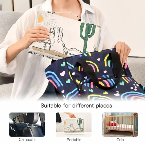 Vista 5 de Cambiador de pañales Western Desert Landscape Embrague de pañales portátil con almohada incorporada Cambiador de viaje para bebé con bolsillo