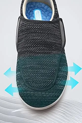 Vista 4 de youyun Zapatos para diabéticos para hombres mayores anchos para hombres zapatos para caminar zapatos de cierre ajustable transpirables ligeros