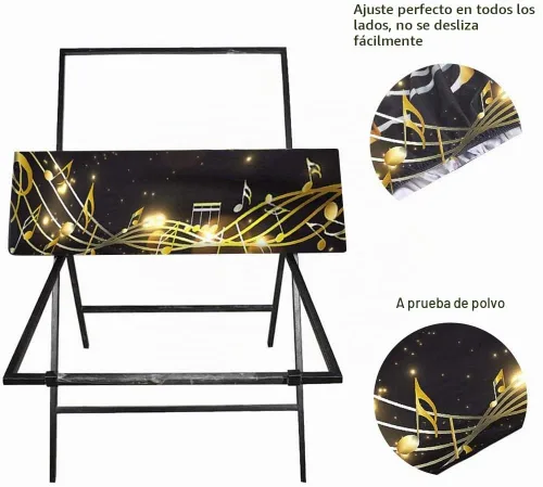 Vista 3 de Cubierta antipolvo para teclado de piano elástica para 61/88 teclas, cubierta a prueba de suciedad de música electrónica con elástico duradero