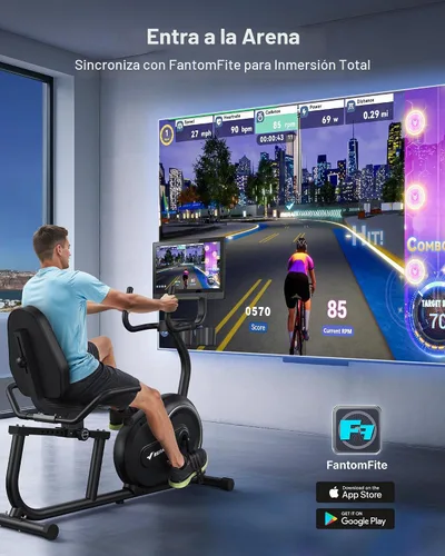 Vista 7 de MERACH Bicicleta Reclinable Estática para el Hogar con Bluetooth Inteligente y Aplicación Exclusiva para Bicicletas de Ejercicio, LCD, Manillar