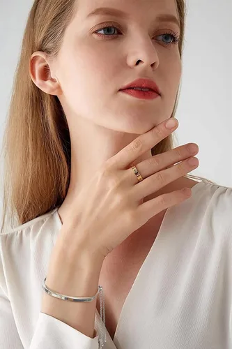 Vista 8 de WOWORAMA Pulseras deslizantes ajustables para mujer, pulsera de amistad para mujer, pulsera bolo de oro, oro blanco, oro rosa