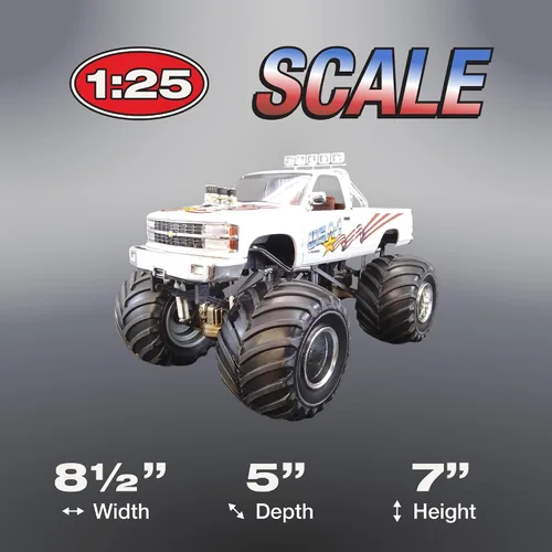 Vista 5 de AMT USA-1 Chevy Silverado Monster Truck 1:25 Kit de modelo a escala 1:25