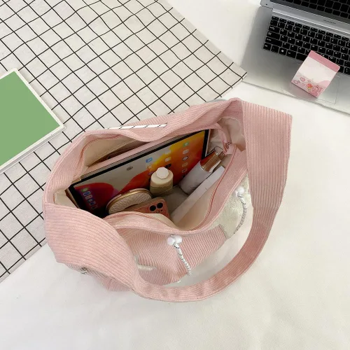 Vista 5 de Lindo bolso de mensajero kawaii de lona, bolso cruzado estético para mujeres y hombres, bolsa de mensajero con solapa