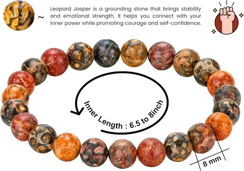 Vista 628 de Amazing Gemstone Pulsera de cristal para mujeres y hombres, pulsera de cristal curativo de protección, pulsera elástica con cuentas de piedras