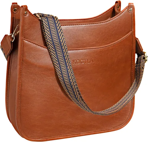 Vista 8 de KOGTLA Hobo Crossbody Leather Bags with Guitar Strap for Women