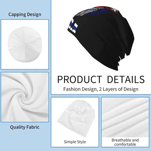 Vista 5 de Gorro de punto casual de moda para hombres y mujeres, unisex, con puños, térmicos, para primavera y otoño