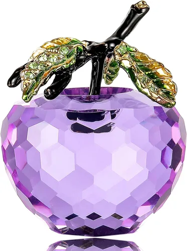 Vista 12 de Figura de manzana de cristal de Vie jeune, pisapapeles de estatua hecha a mano, adorno para decoración del hogar, artesanías de cristal