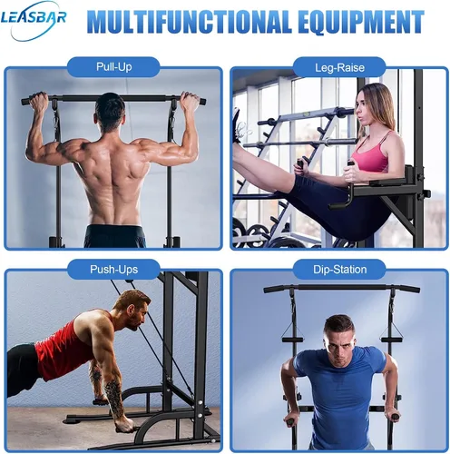 Vista 14 de Pull Up Dip Station for Home Gym, Power Tower with Backrest, Adjustable Height Pull Up Bar Stand, Multifunctional Strength Training Fitness Workout