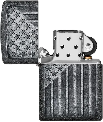 Vista 38 de Zippo encendedores con la bandera de EE. UU.