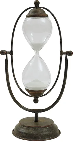 Vista 15 de Reloj de arena decorativo de 30 minutos de metal y vidrio