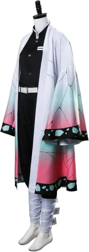 Vista 2 de Kochou Shinobu - Disfraz de anime de demonio juego de rol kimono capa y bata
