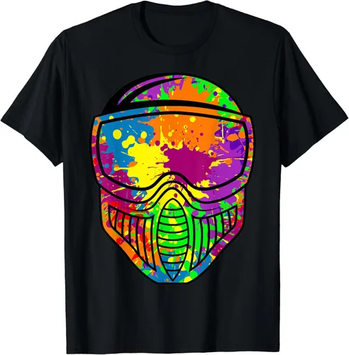 Camiseta de paintball con pistola de aire de paintball, Negro, S de Cool Paintball Lover Apparel
