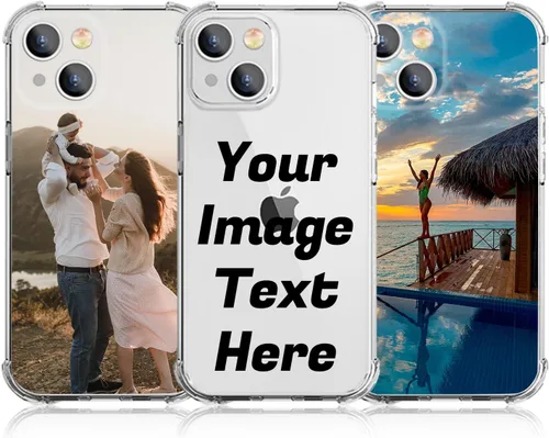 Vista 8 de Funda de teléfono con foto personalizada para iPhone 14 de 6.1 pulgadas, funda de TPU suave personalizada con absorción de golpes para iPhone 14